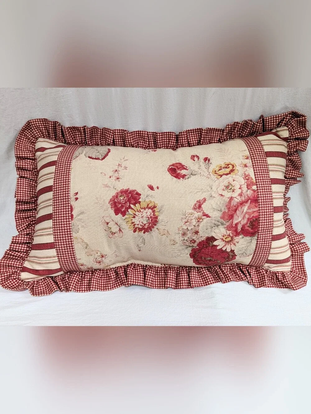 Waverly Schumacher Throw Pillow Lumbar 26x15 Farmhouse Cottage Core Traditional